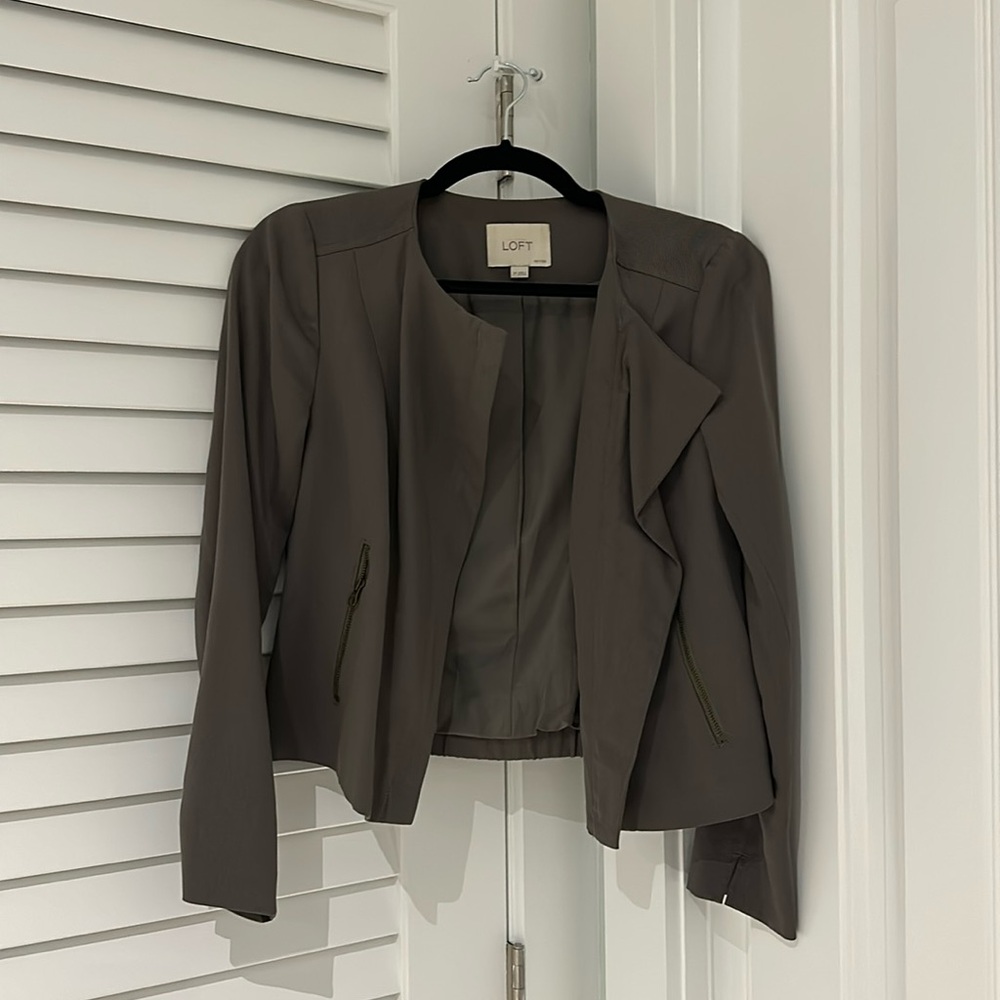 LOFT petite Military Green Cropped jacket